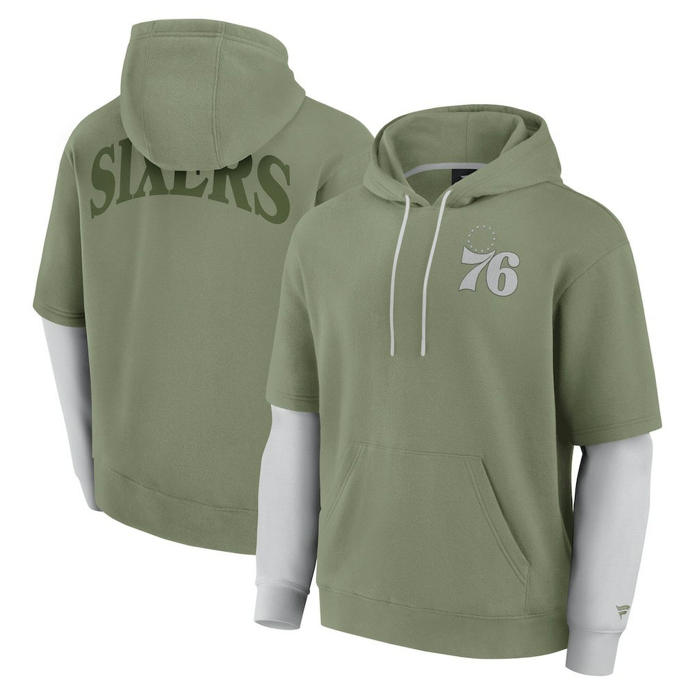 Philadelphia 76ers Elements Sleek Pullover Hoodie Olive | Fanatics outlet