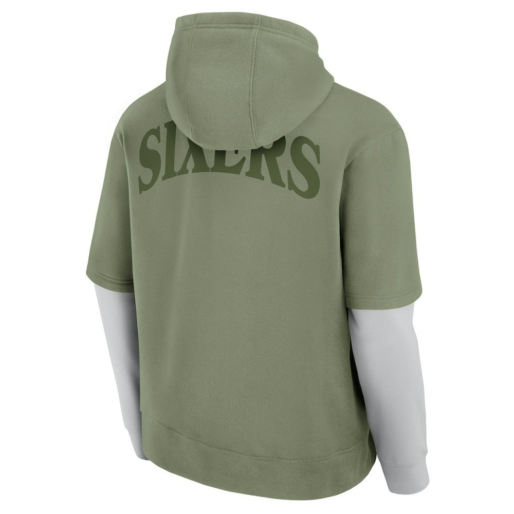 Philadelphia 76ers Elements Sleek Pullover Hoodie Olive | Fanatics outlet