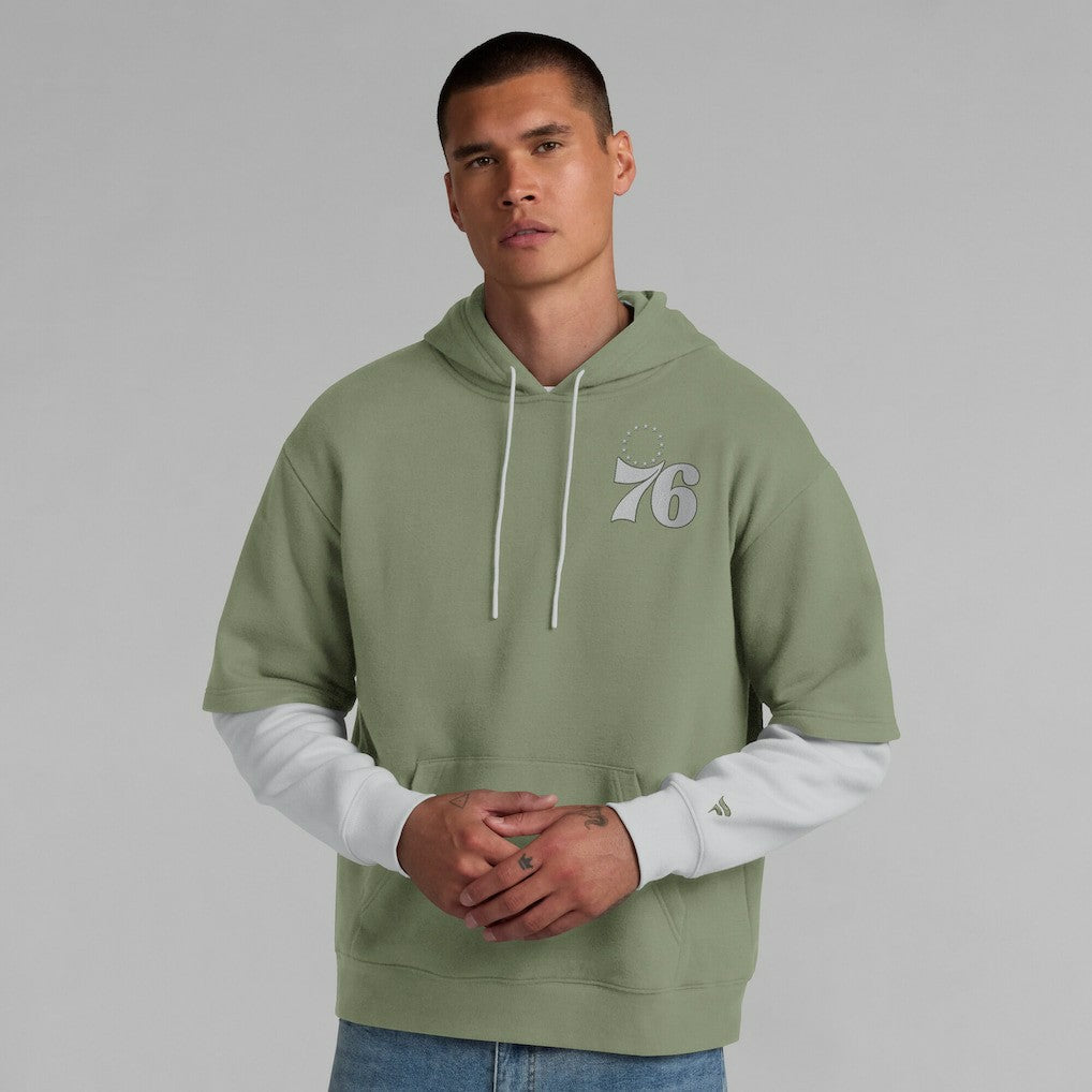 Philadelphia 76ers Elements Sleek Pullover Hoodie Olive | Fanatics outlet