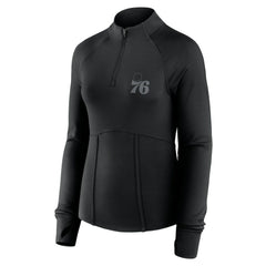 Philadelphia 76ers Women's Elements Match Raglan Quarter-Zip Top Black | Fanatics online