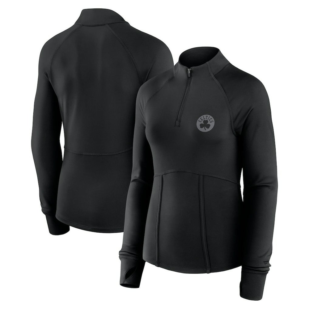 Boston Celtics Women's Elements Match Raglan Quarter-Zip Top Black | Fanatics for sale