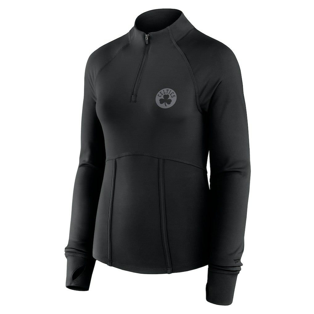 Boston Celtics Women's Elements Match Raglan Quarter-Zip Top Black | Fanatics for sale