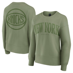 New York Knicks Women's Elements Flow Pullover Sweatshirt Olive | Fanatics outlet