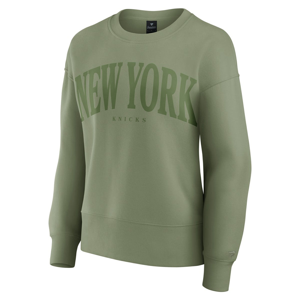 New York Knicks Women's Elements Flow Pullover Sweatshirt Olive | Fanatics outlet