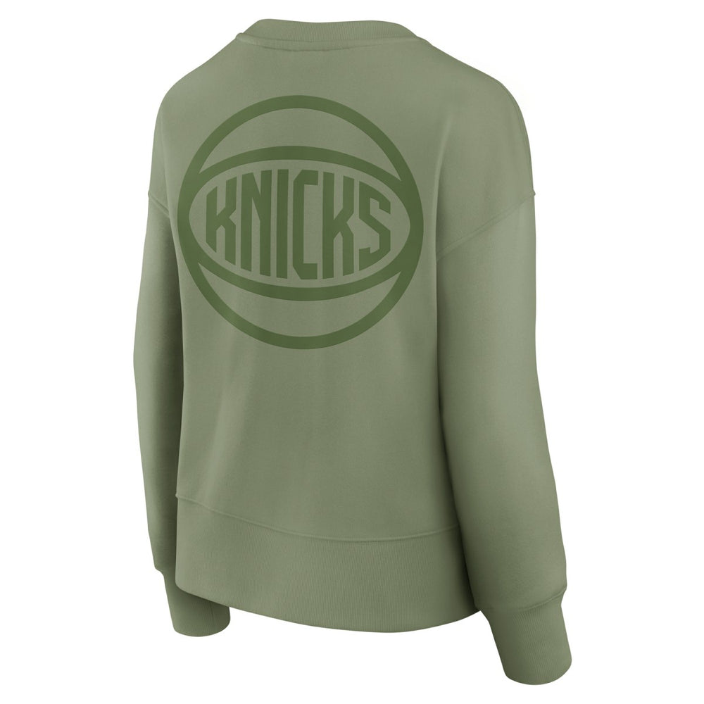 New York Knicks Women's Elements Flow Pullover Sweatshirt Olive | Fanatics outlet