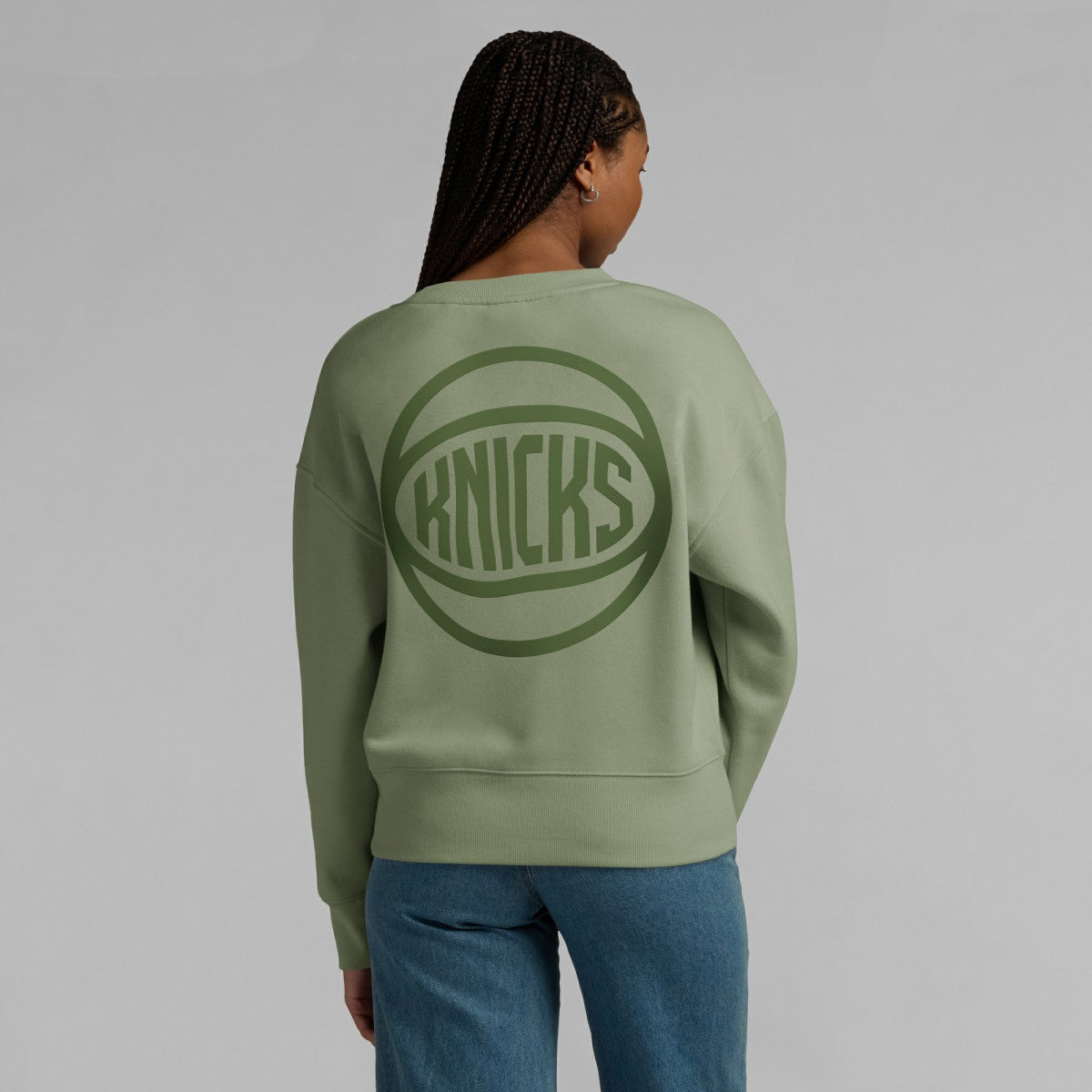 New York Knicks Women's Elements Flow Pullover Sweatshirt Olive | Fanatics outlet