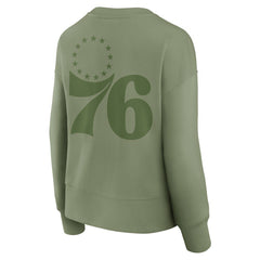 Philadelphia 76ers Women's Elements Flow Pullover Sweatshirt Olive | Fanatics outlet