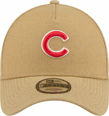 Chicago Cubs New Era Logo Essentials 9FORTY A-Frame Adjustable Hat - Khaki - New Era on Sale