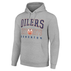 Edmonton Oilers Starter Retro Graphic Pullover Hoodie - Heather Gray - NHL 201066226