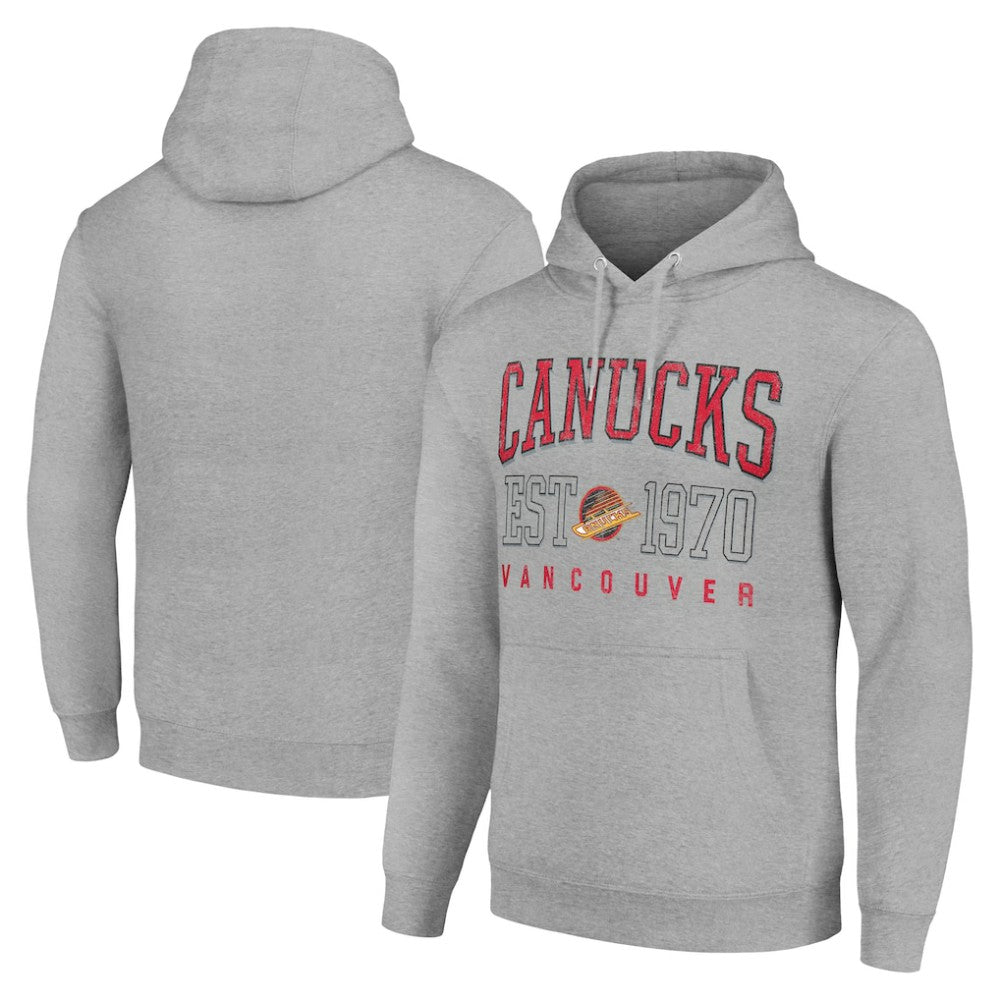 Vancouver Canucks Starter Retro Graphic Pullover Hoodie - Heather Gray - NHL 201066227