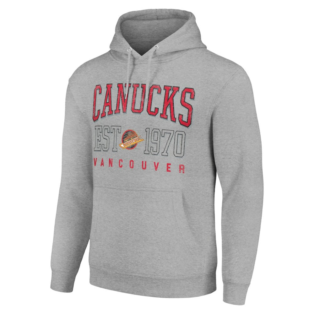 Vancouver Canucks Starter Retro Graphic Pullover Hoodie - Heather Gray - NHL 201066227
