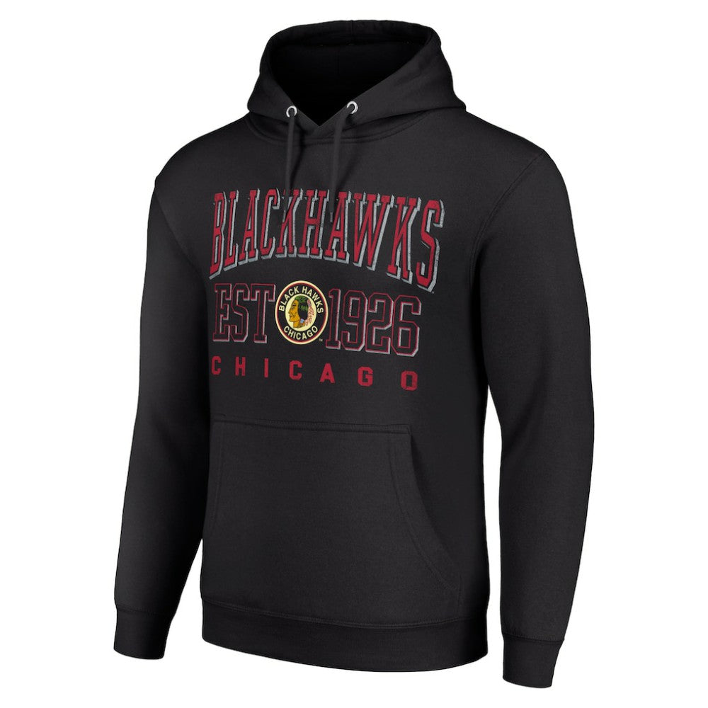 Chicago Blackhawks Starter Retro Graphic Pullover Hoodie - Black - NHL 201066236