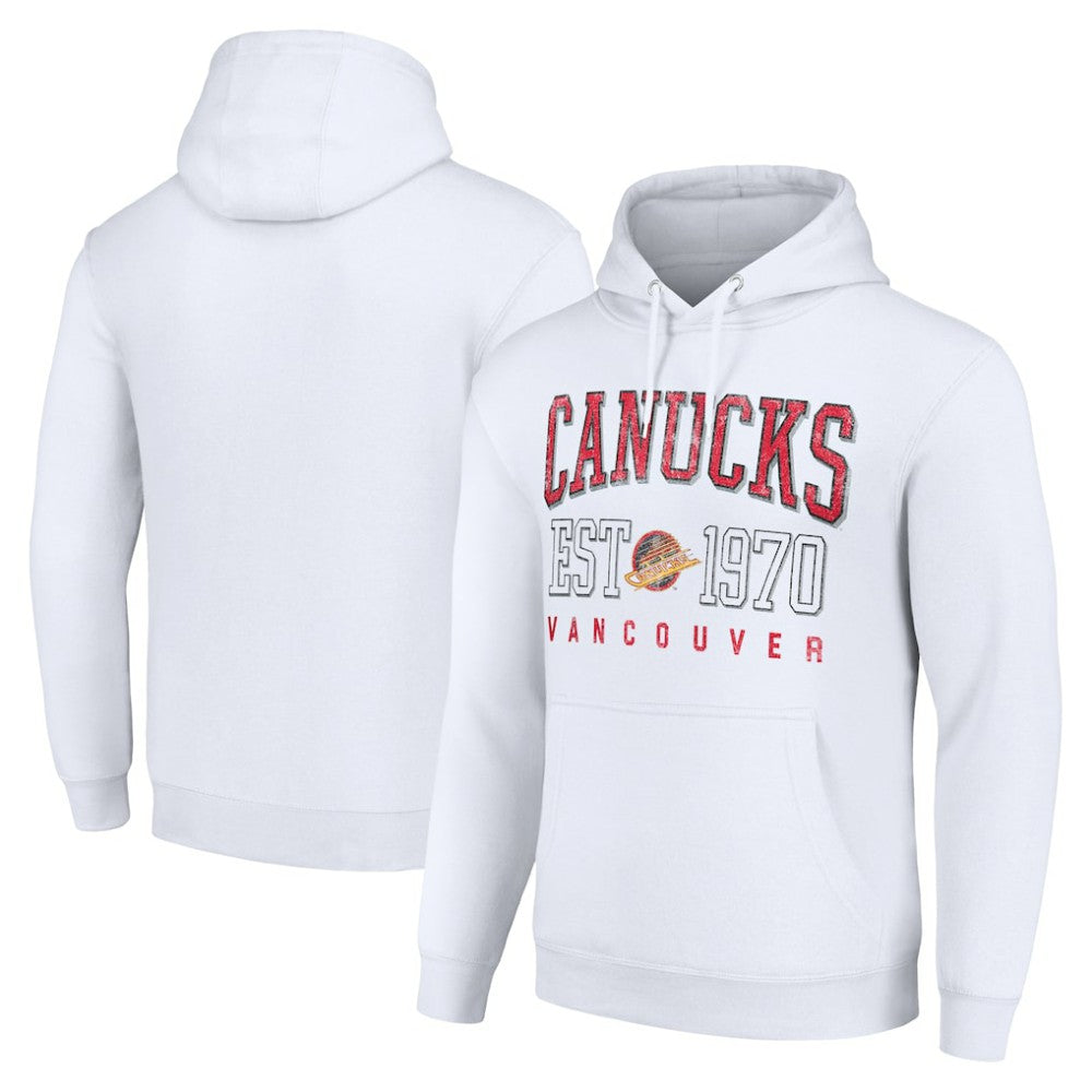 Vancouver Canucks Starter Retro Graphic Pullover Hoodie - White - NHL 201066257