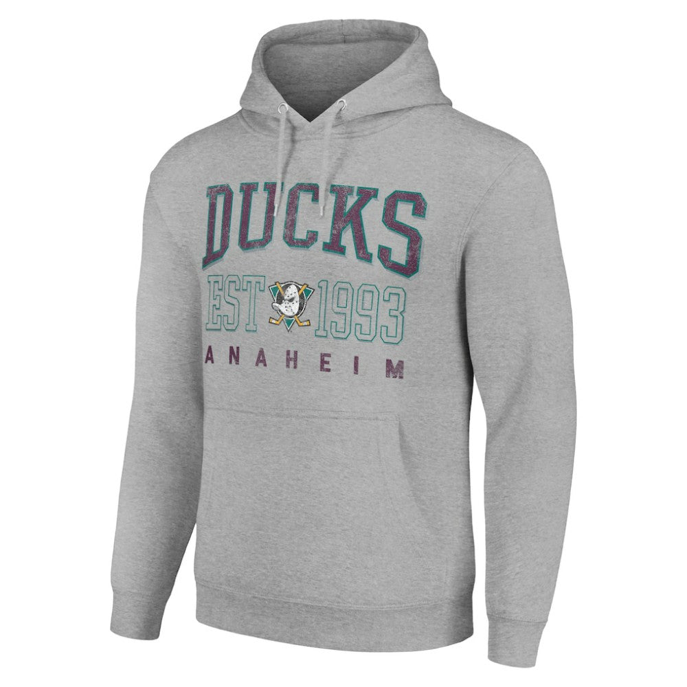 Anaheim Ducks Starter Retro Graphic Pullover Hoodie - Heather Gray - NHL 201066264