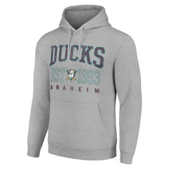 Anaheim Ducks Starter Retro Graphic Pullover Hoodie - Heather Gray - NHL 201066264