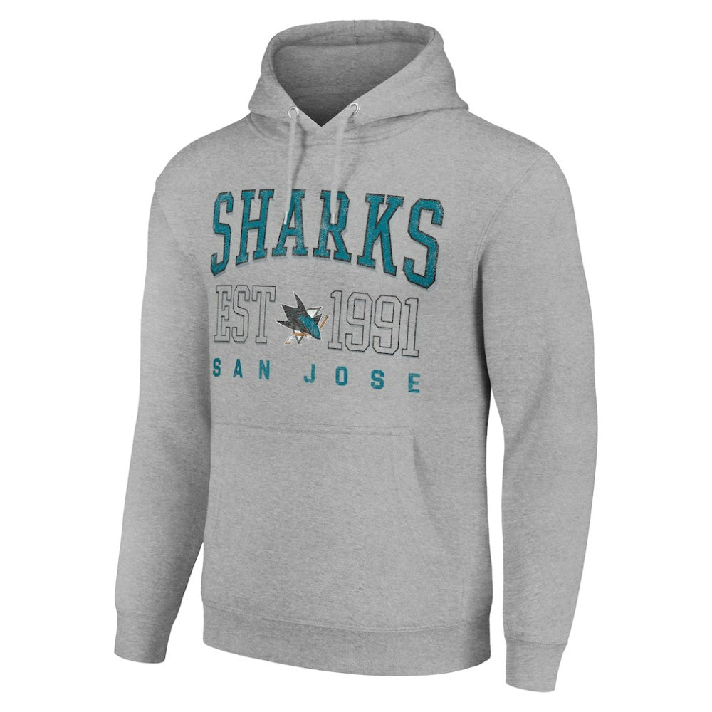 San Jose Sharks Starter Graphic Pullover Hoodie - Heather Gray - NHL 201066290