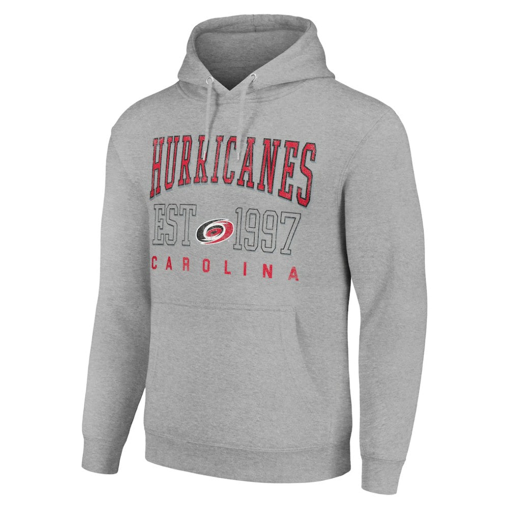 Carolina Hurricanes Starter Graphic Pullover Hoodie - Heather Gray - NHL 201066307