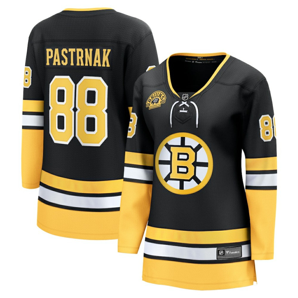 David Pastrnak Boston Bruins Fanatics Women's 100th Anniversary Breakaway Jersey - Black - NHL 201066492