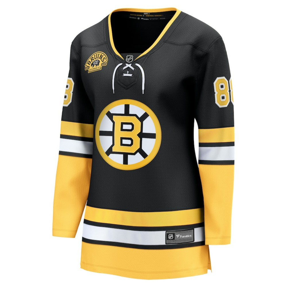 David Pastrnak Boston Bruins Fanatics Women's 100th Anniversary Breakaway Jersey - Black - NHL 201066492