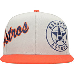 Houston Astros Mitchell & Ness Knock Out Panel Snapback Hat - Gray/Orange - Mitchell & Ness Sale
