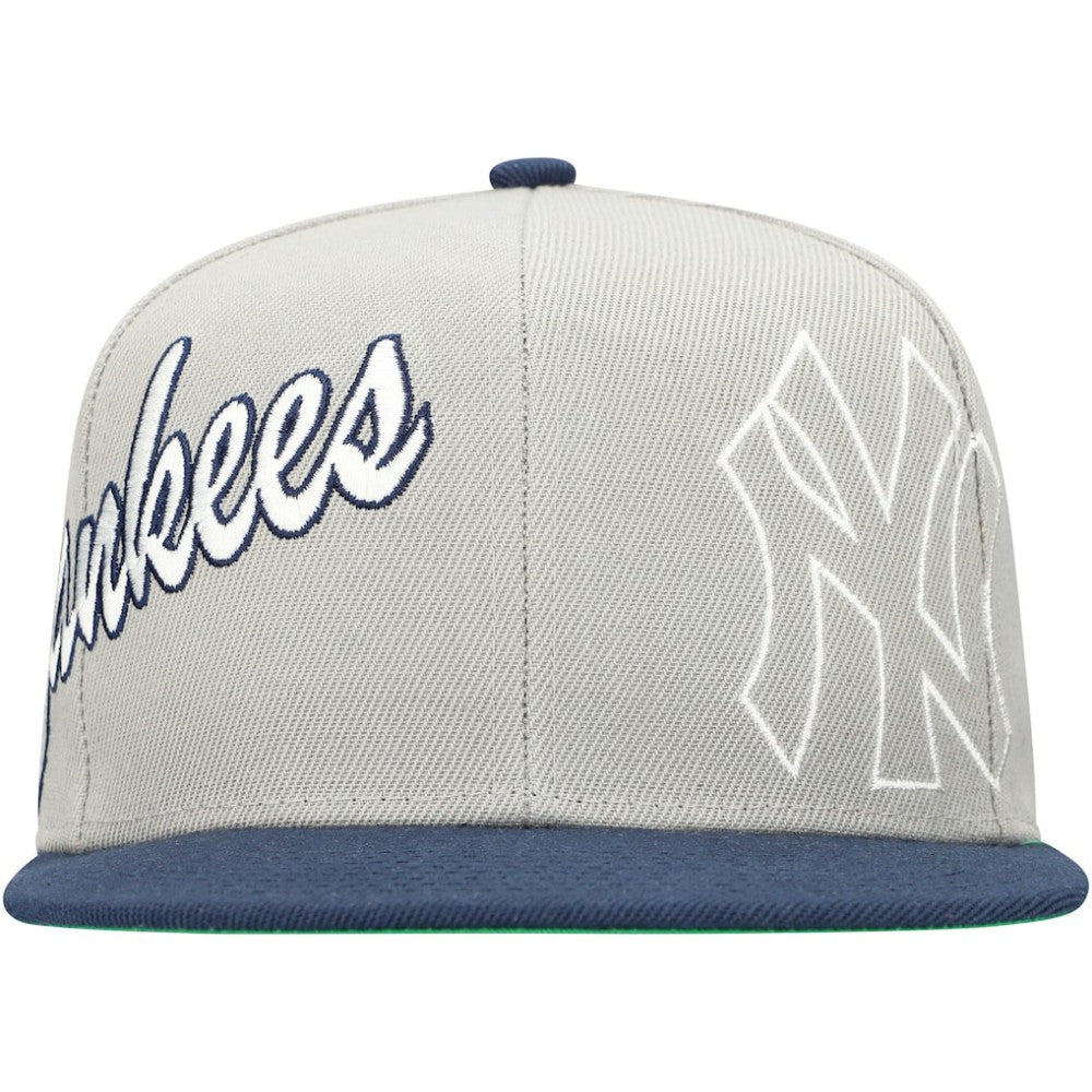 New York Yankees Mitchell & Ness Knock Out Panel Snapback Hat - Gray - Mitchell & Ness on Sale