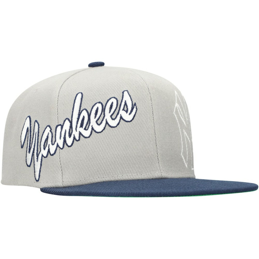 New York Yankees Mitchell & Ness Knock Out Panel Snapback Hat - Gray - Mitchell & Ness on Sale