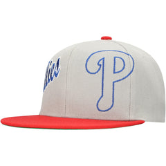 Philadelphia Phillies Mitchell & Ness Knock Out Panel Snapback Hat - Gray - Mitchell & Ness Discount