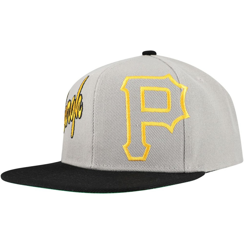 Pittsburgh Pirates Mitchell & Ness Knock Out Panel Snapback Hat - Gray - Mitchell & Ness Sale