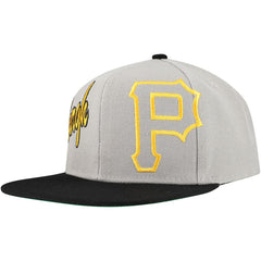 Pittsburgh Pirates Mitchell & Ness Knock Out Panel Snapback Hat - Gray - Mitchell & Ness Sale