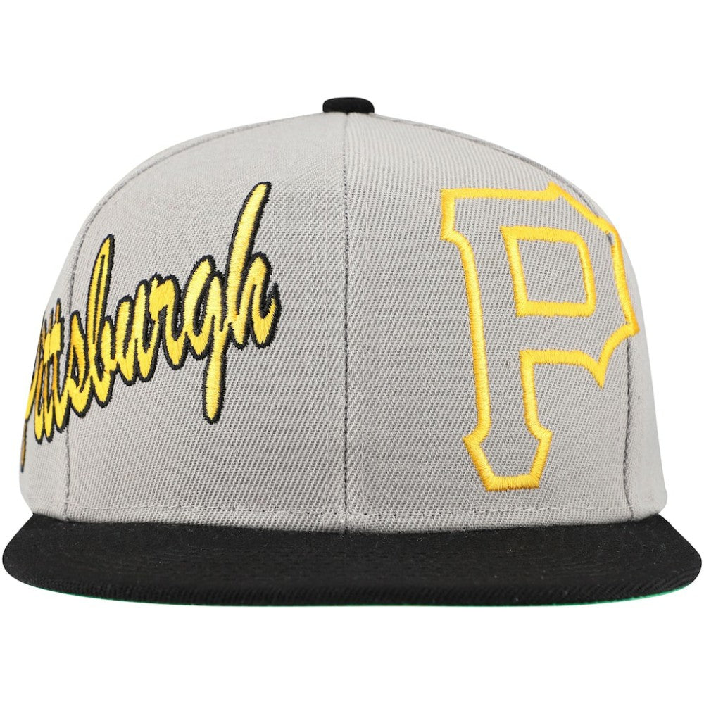 Pittsburgh Pirates Mitchell & Ness Knock Out Panel Snapback Hat - Gray - Mitchell & Ness Sale