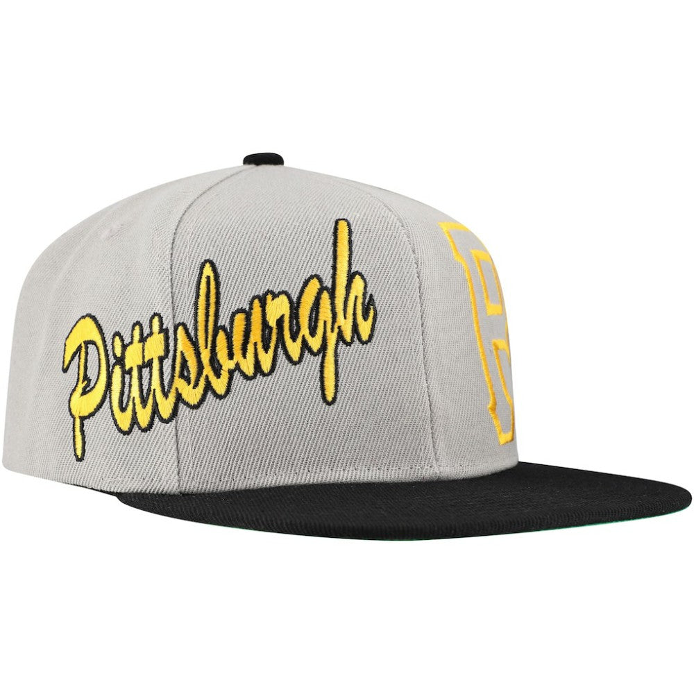 Pittsburgh Pirates Mitchell & Ness Knock Out Panel Snapback Hat - Gray - Mitchell & Ness Sale