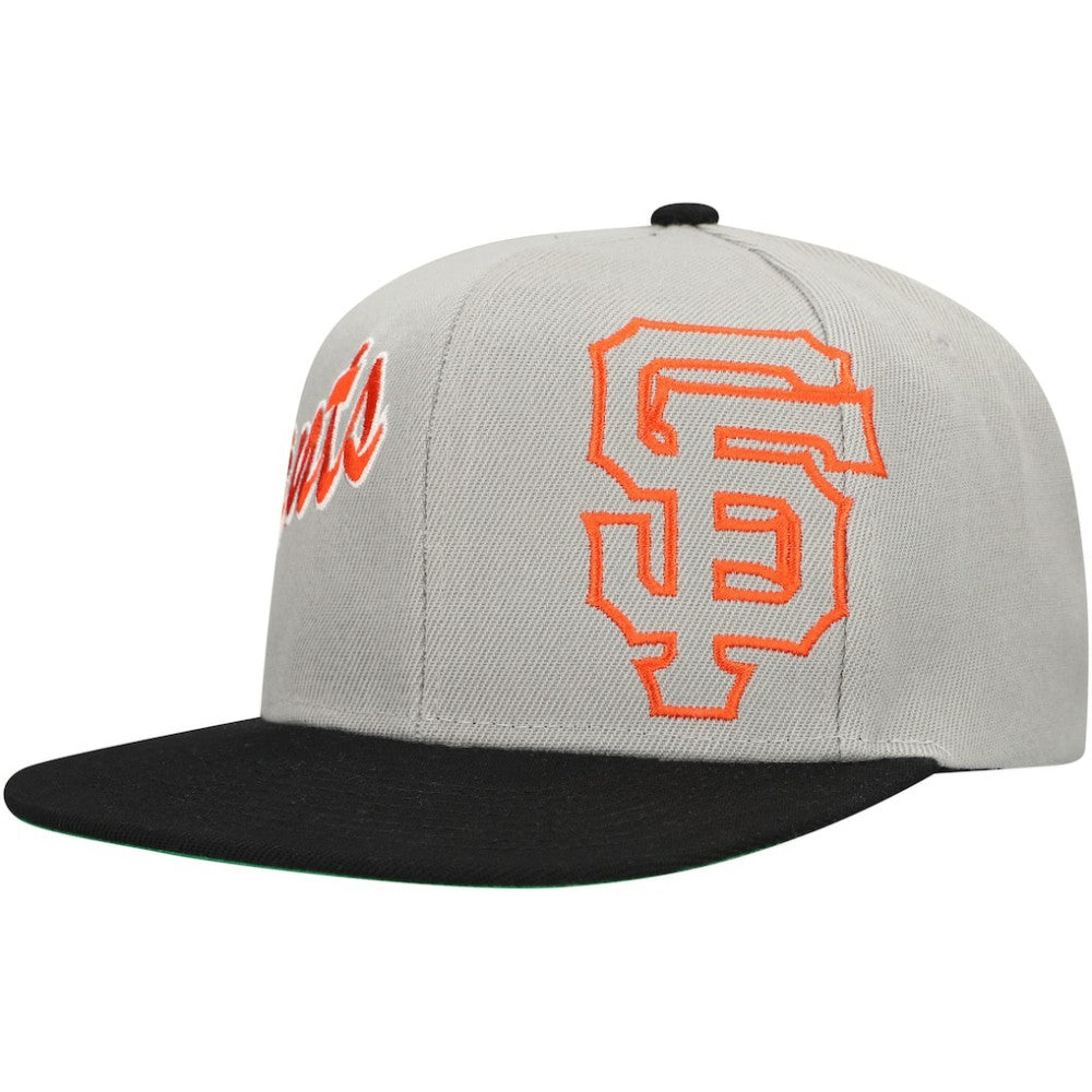 San Francisco Giants Mitchell & Ness Knock Out Panel Snapback Hat - Gray - Mitchell & Ness Lifestyle