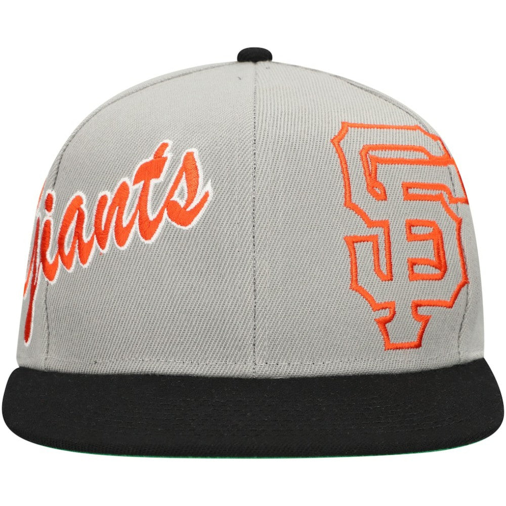 San Francisco Giants Mitchell & Ness Knock Out Panel Snapback Hat - Gray - Mitchell & Ness Lifestyle