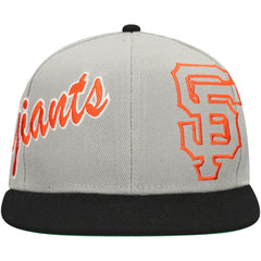 San Francisco Giants Mitchell & Ness Knock Out Panel Snapback Hat - Gray - Mitchell & Ness Lifestyle