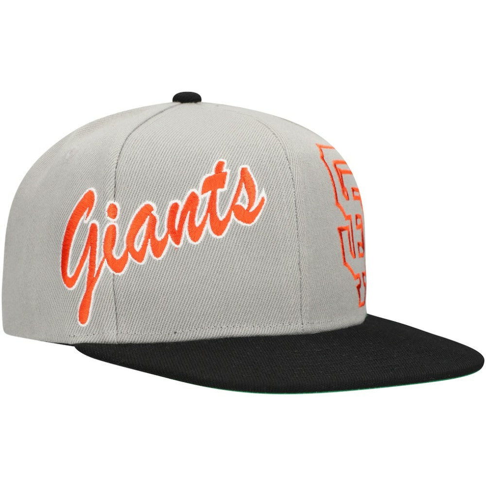 San Francisco Giants Mitchell & Ness Knock Out Panel Snapback Hat - Gray - Mitchell & Ness Lifestyle
