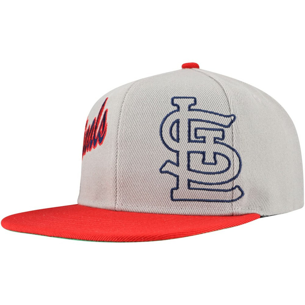 St. Louis Cardinals Mitchell & Ness Knock Out Panel Snapback Hat - Gray - Mitchell & Ness Discount