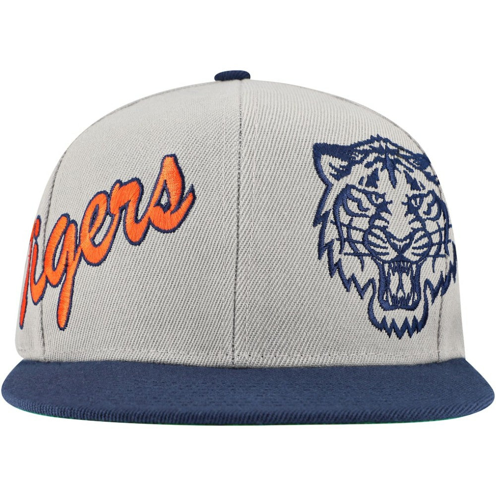 Detroit Tigers Mitchell & Ness Knock Out Panel Snapback Hat - Gray - Mitchell & Ness Online