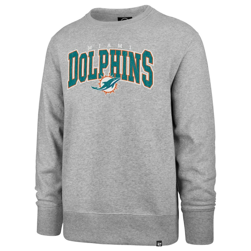 47 brand Miami Dolphins '47 Varsity Block Headline Pullover Sweatshirt Gray