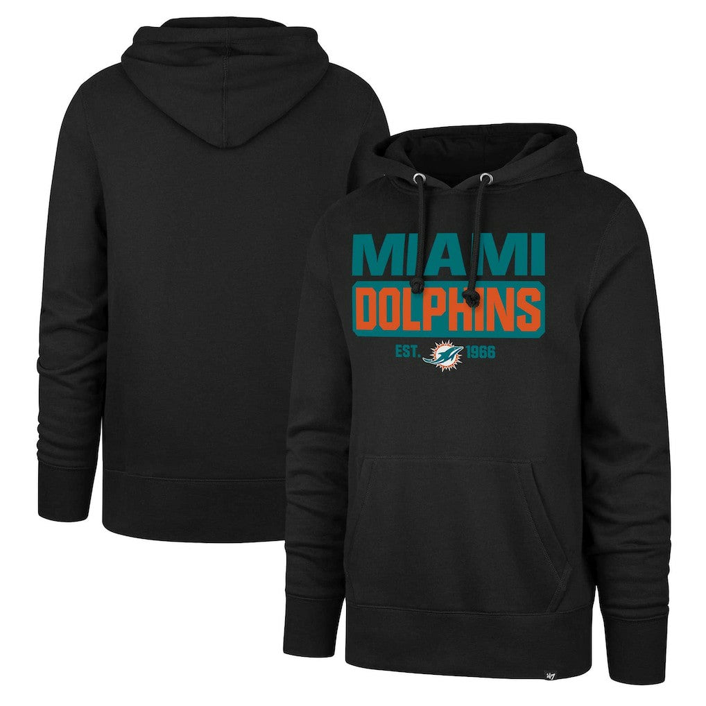 47 brand Miami Dolphins '47 Box Out Headline Pullover Hoodie Black