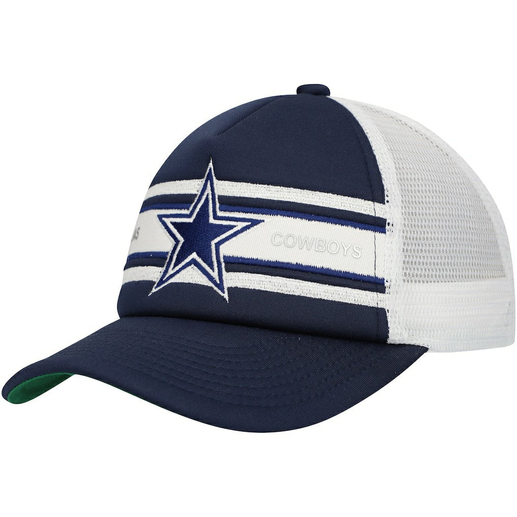 Mitchell & Ness Dallas Cowboys Youth Stripe Trucker Adjustable Hat Navy