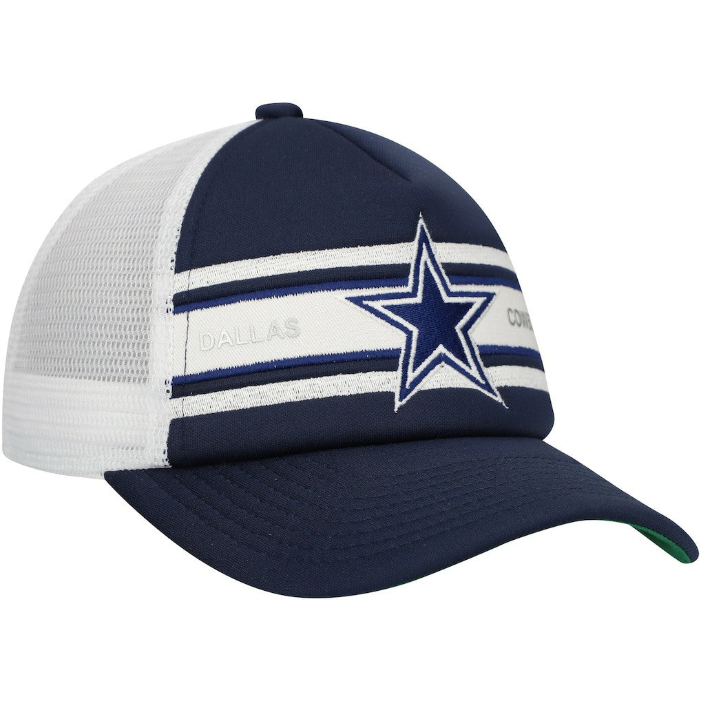 Mitchell & Ness Dallas Cowboys Youth Stripe Trucker Adjustable Hat Navy