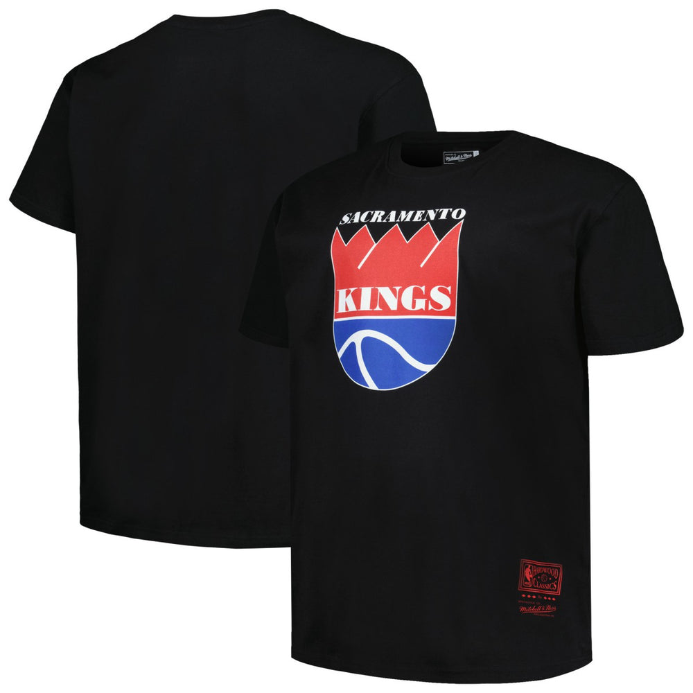 Sacramento Kings Big & Tall Hardwood Classics Vintage Logo T-Shirt Black | Mitchell & Ness outlet