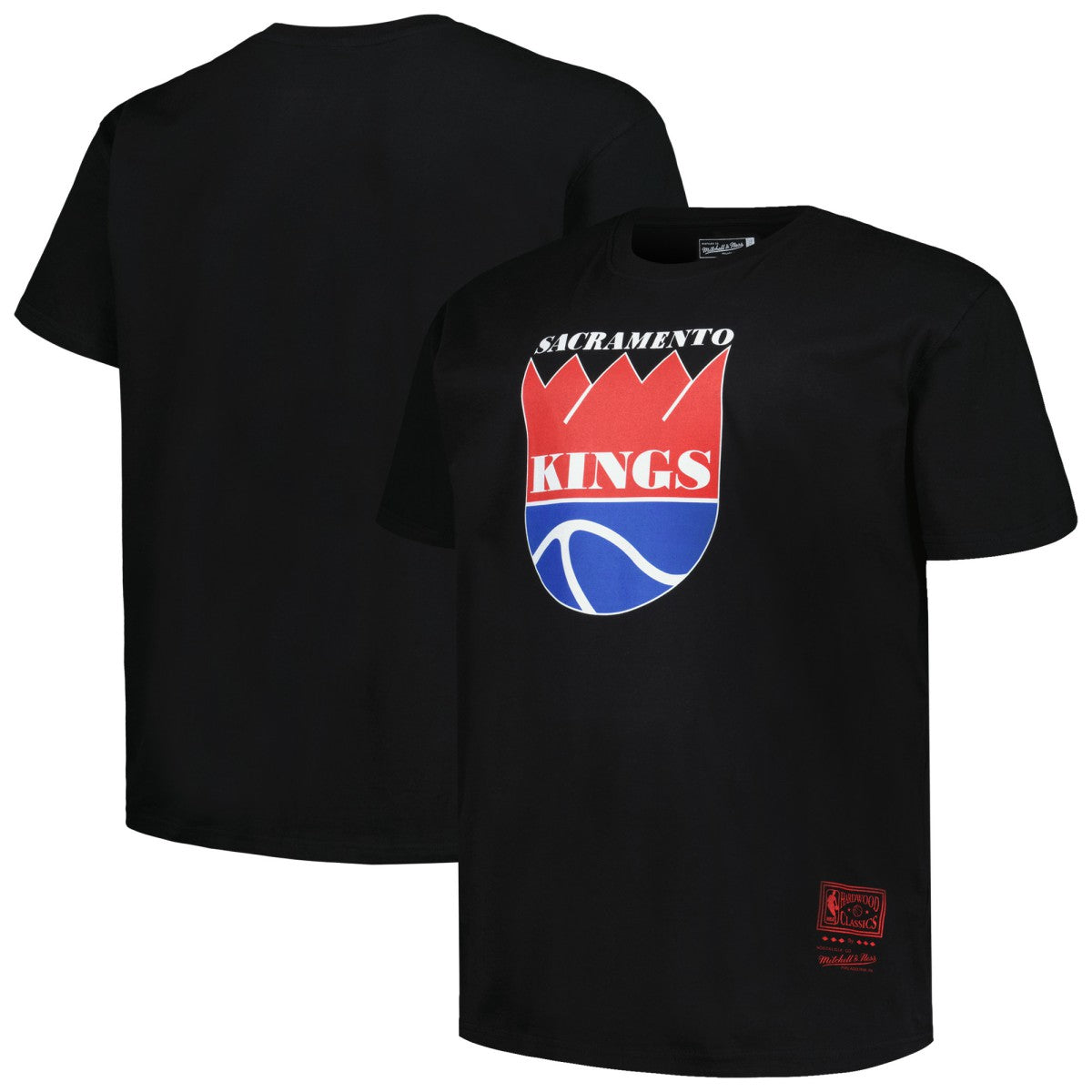 Sacramento Kings Big & Tall Hardwood Classics Vintage Logo T-Shirt Black | Mitchell & Ness outlet