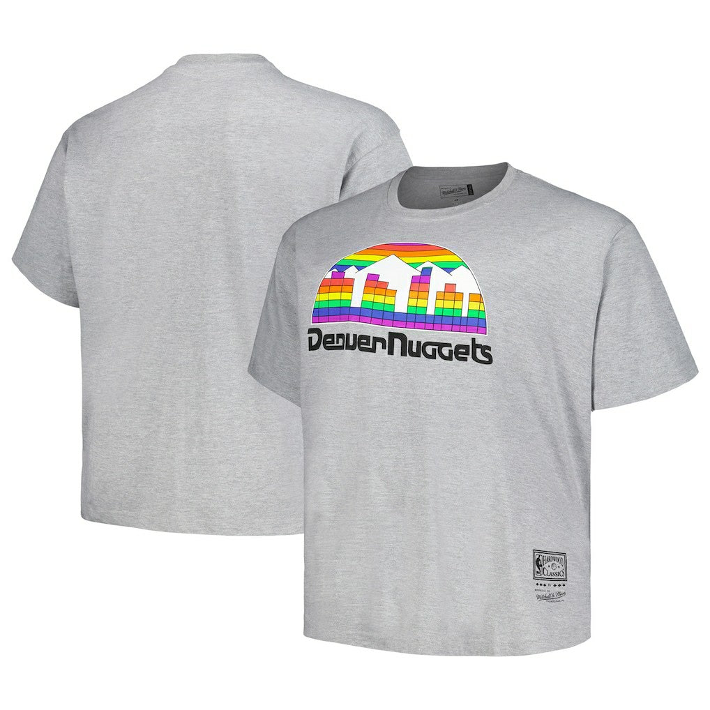 Denver Nuggets Big & Tall Hardwood Classics Vintage Logo T-Shirt for sale Heather Gray | Mitchell & Ness online