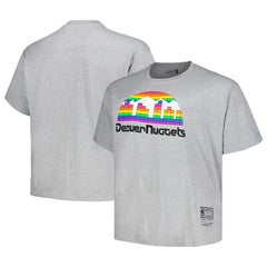 Denver Nuggets Big & Tall Hardwood Classics Vintage Logo T-Shirt for sale Heather Gray | Mitchell & Ness online