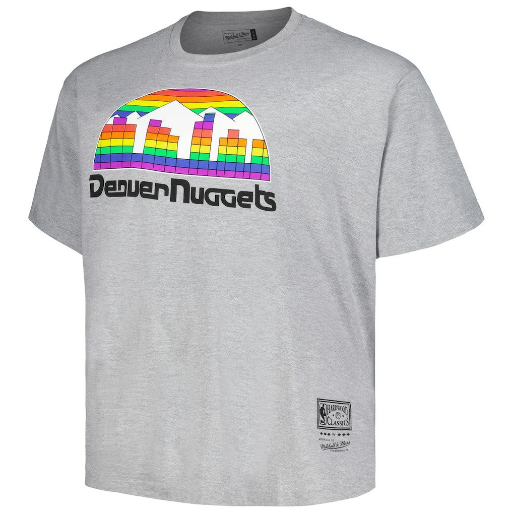 Denver Nuggets Big & Tall Hardwood Classics Vintage Logo T-Shirt for sale Heather Gray | Mitchell & Ness online