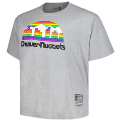 Denver Nuggets Big & Tall Hardwood Classics Vintage Logo T-Shirt for sale Heather Gray | Mitchell & Ness online