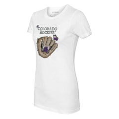 Colorado Rockies Tiny Turnip Women's Butterfly Glove T-Shirt - White - MLB on Sale