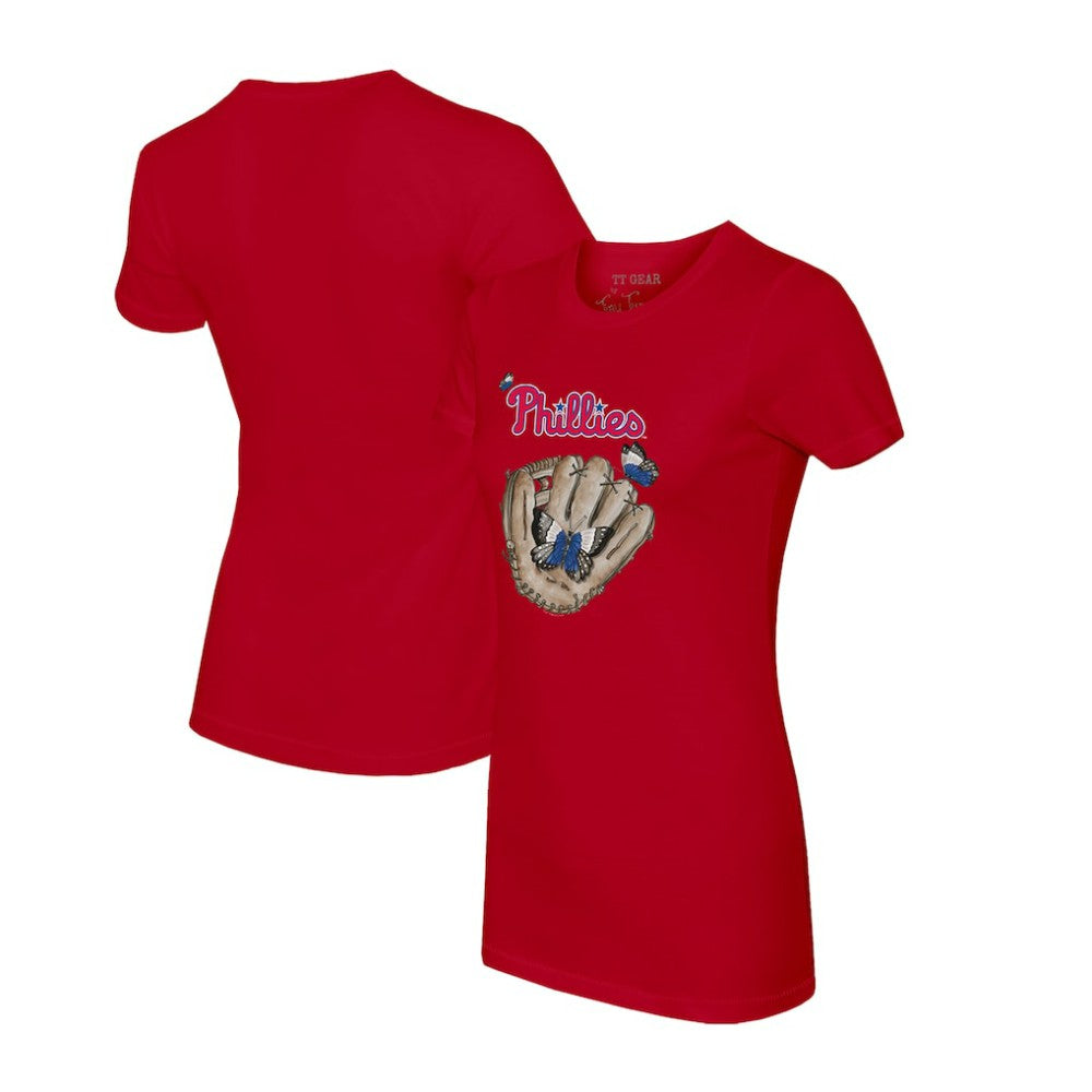Philadelphia Phillies Tiny Turnip Women's Butterfly Glove T-Shirt - Red - MLB Online