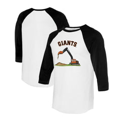 San Francisco Giants Tiny Turnip Unisex Excavator 3/4-Sleeve Raglan T-Shirt - White/Black - MLB Discount